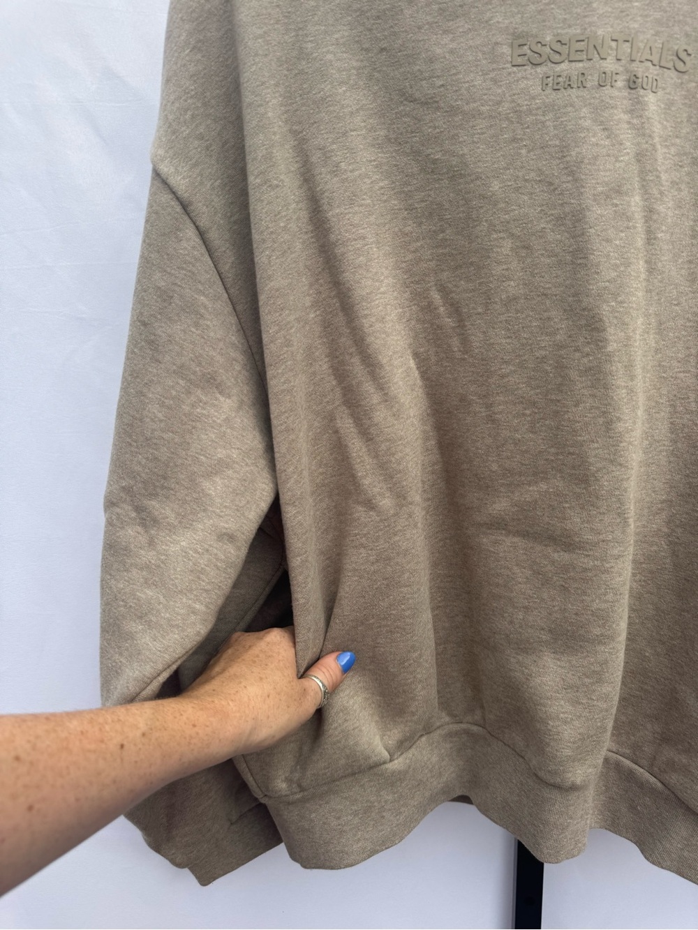 Fear of God ESSENTIALS Taupe Hoodie Pullover Size S - Picture 10 of 16